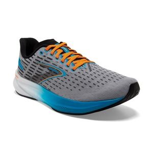Brooks Men's Gray and Blue Running Shoe with Orange Laces